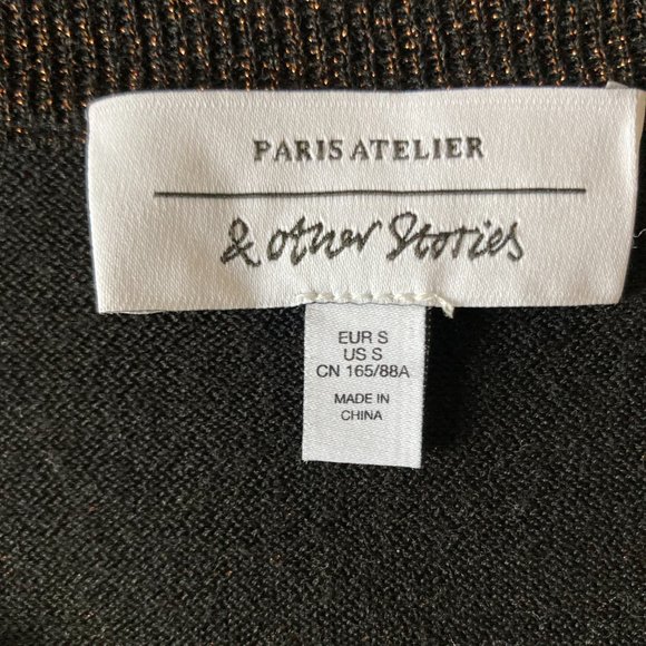 & OTHER STORIES Wool Blend Glitter Sweater, Black, S - Picture 10 of 10